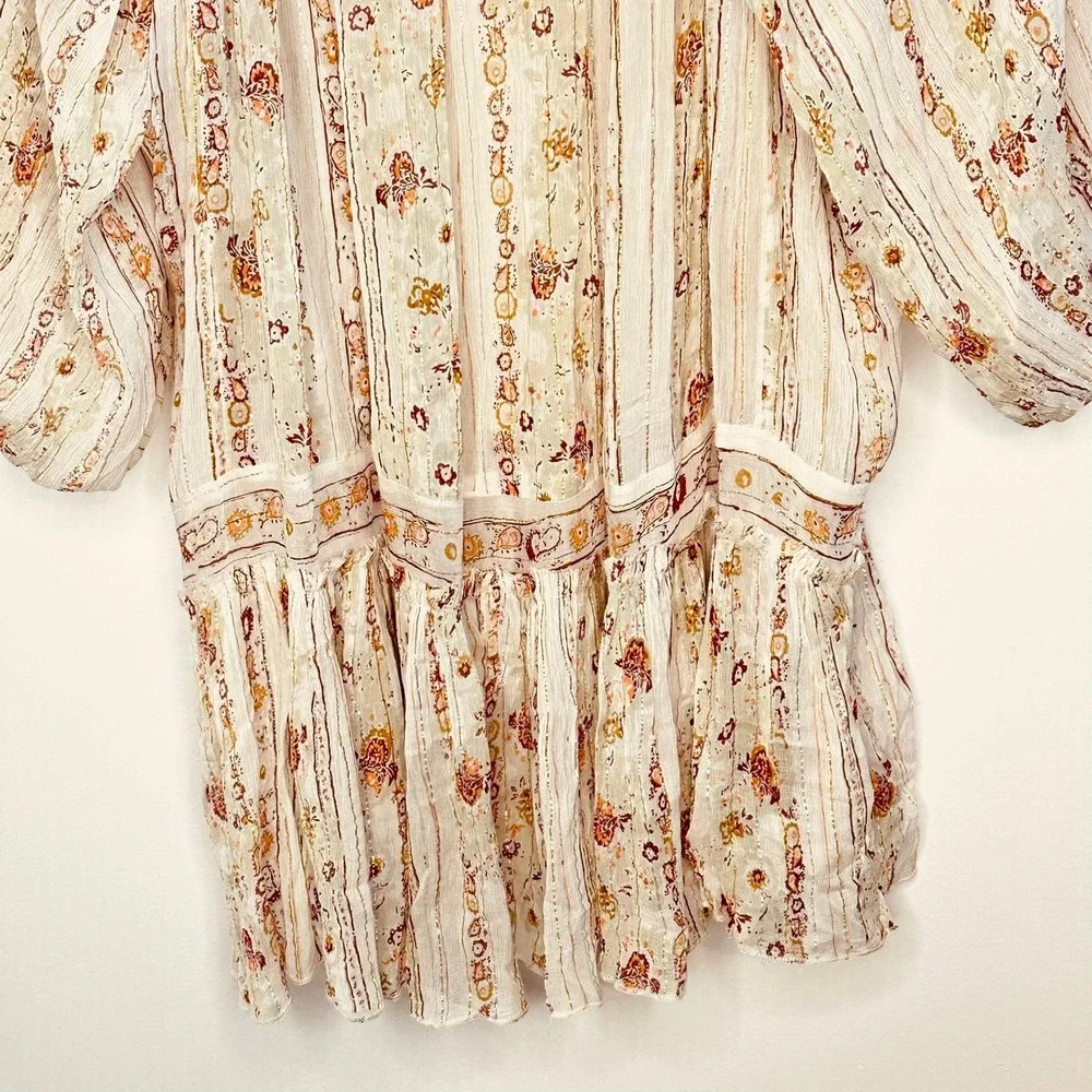 Free People Dance Magic Tunic‎ Womens Medium Embroidered Mini Dress Boho